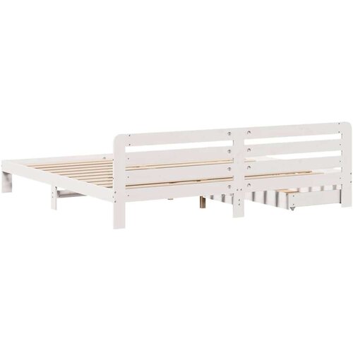 VidaXL okvir kreveta bez madraca bijeli 200x200 cm od masivne borovine Slike