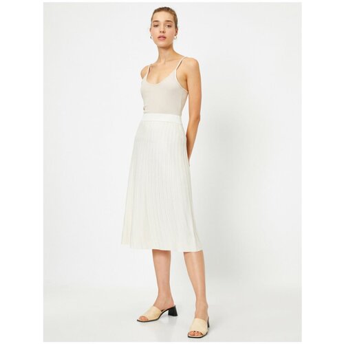 Koton Women&amp;#039;s Pleated Midi Knitwear Skirt Slike