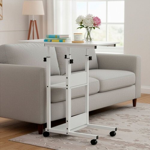  Mobilni stol 73-85 x 40 x 80 cm bijela, crna Slike