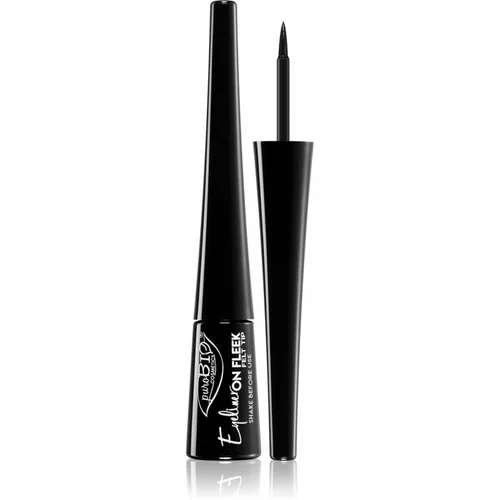 puroBIO cosmetics On Fleek Felt Tip tekući eyeliner s mat finišom 3 ml