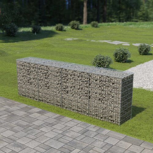 VidaXL Gabionska stena s pokrovi iz pocinkanega jekla 300x50x100 cm Slike