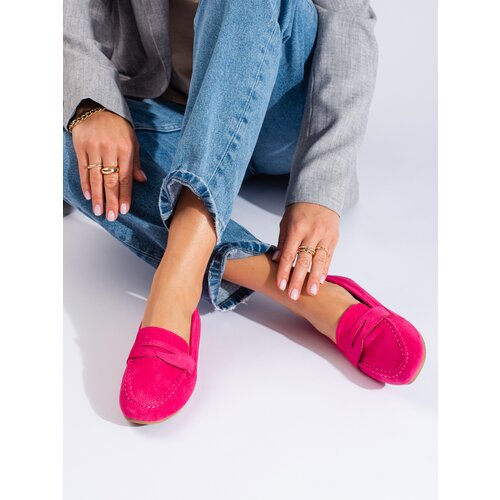 SHELOVET Suede comfortable lords women&amp;#039;s fuchsia Slike