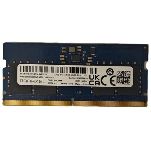  RAM SODIMM DDR5 RAMAXEL 12GB 48000MHz RMSB3400KB06IVF-4800 Bulk Cene