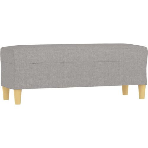  Klupa svjetlosiva 100 x 35 x 41 cm od tkanine Slike