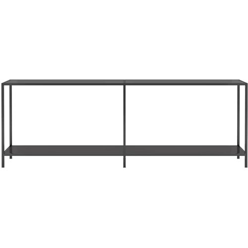  Konzolni stol crni 220 x 35 x 75,5 cm od kaljenog stakla Slike