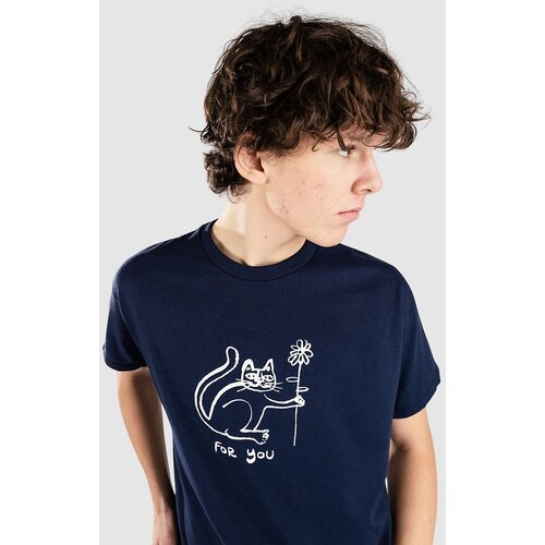 Autumn Headwear Happy Cat T-shirt indigo blue Cene