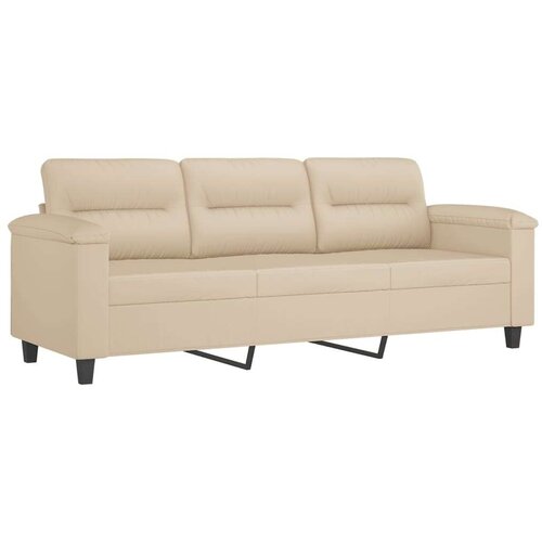 VidaXL 3-dijelni set sofa s jastucima krem od mikrovlakana Slike