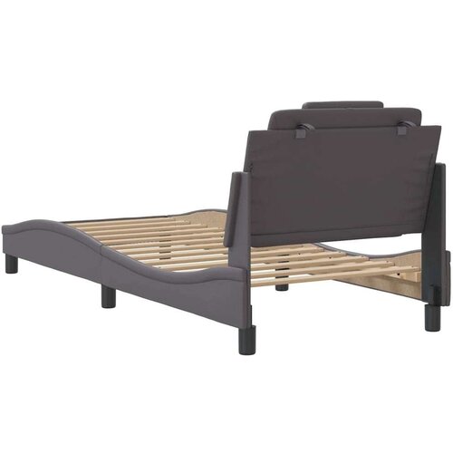  Okvir za krevet s uzglavljem sivi 80 x 200 cm od umjetne kože Slike