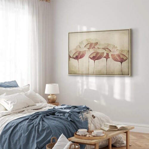  Slika - Flowers in Beige (1 Part) Wide 120x80 Slike