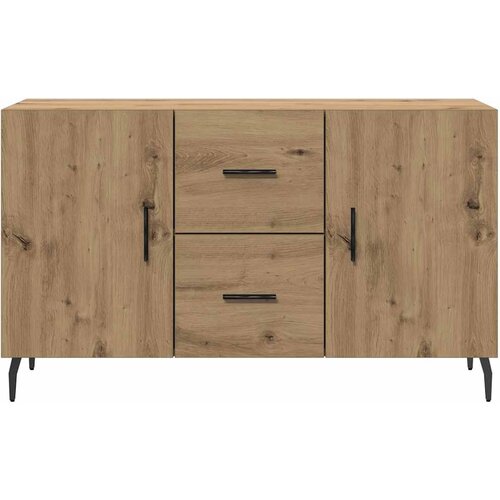  Komoda smeđa boja hrasta 100 x 36 x 60 cm od konstruiranog drva Slike