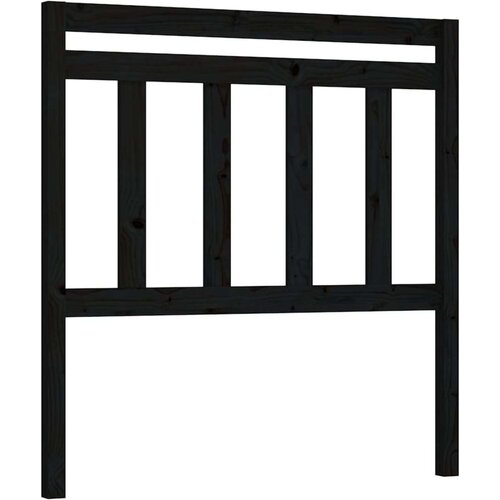  Uzglavlje za krevet crno 81 x 4 x 100 cm od masivne borovine Slike