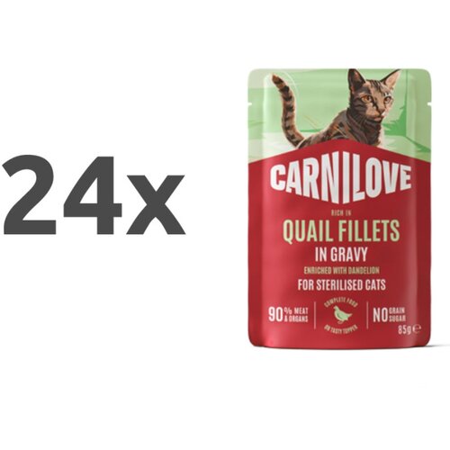 Carnilove Cat Adult Sterilised vrečka, ko&scaron;čki v omaki - puran in prepelica - 85 g 24 x 85 g Cene