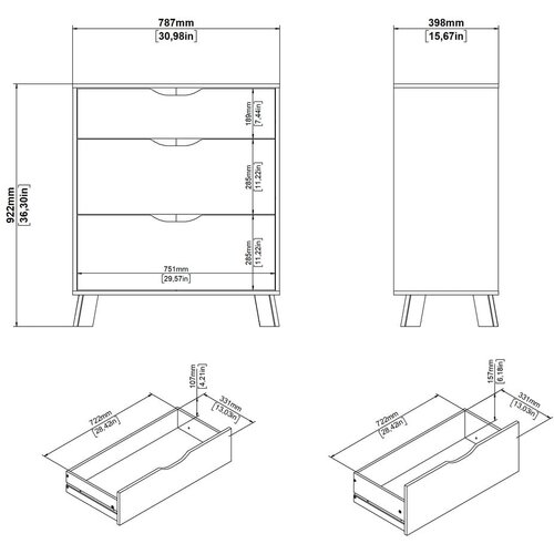 Tvilum Bela/v naravni barvi komoda v hrastovem dekorju 79x92x40 cm Ikast &amp;ndash; Slike