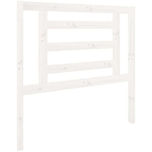  Uzglavlje za krevet bijelo 96 x 4 x 100 cm od masivne borovine Slike