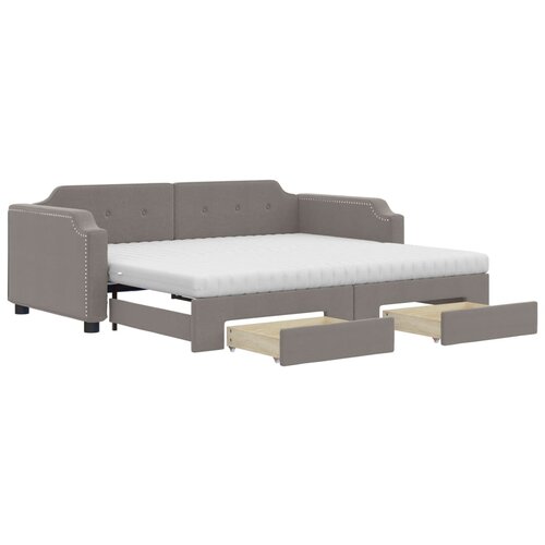 VidaXL Dnevni krevet na razvlačenje smeđesivi 80 x 200 cm od tkanine Slike