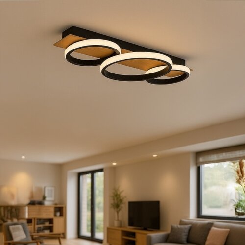 LED plafonsko svetlo ROWENA LED/18W/230V crna/braon Slike