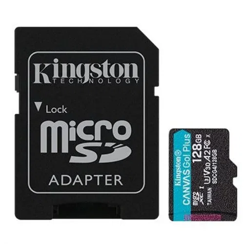 Kingston Micro SDXC card Kingston 128GB Canvas GoPlus Gen.4 200MB/s A2 U3 V30 Card + Adapter SDCG4/128GB
