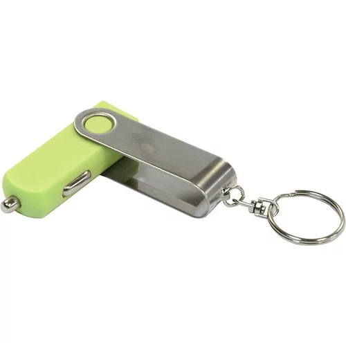Punjač USB Twister za auto 12V , Zelena