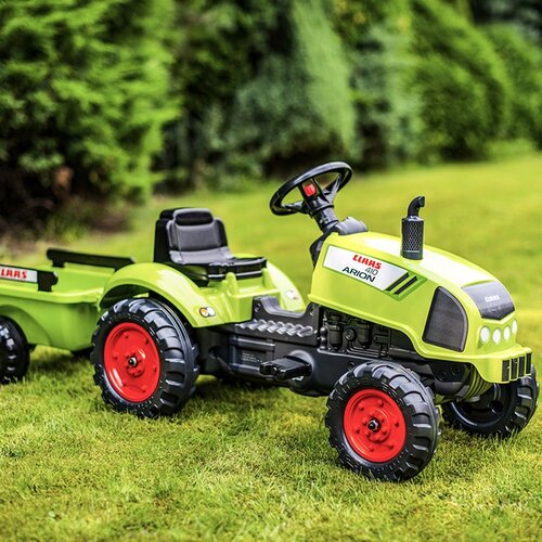 Falk traktor na pedale Claas s prikolicom zeleni Slike