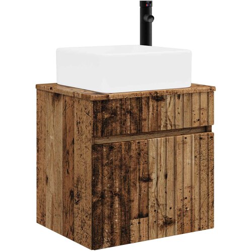 vidaXL Lavabo - Umivaonik s policom za zid Staro drvo 49 x 41 x 63 cm - Staro drvo Cijene