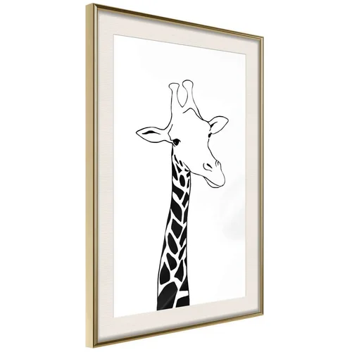  Poster - Black and White Giraffe 40x60