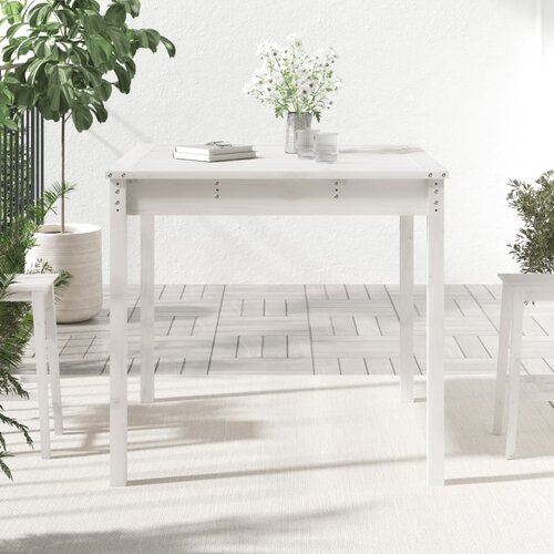  Vrtni stol bijeli 82,5 x 82,5 x 76 cm od masivne borovine Slike