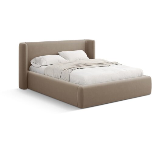 Windsor & Co Sofas Svetlo rjava oblazinjena zakonska postelja s prostorom za shranjevanje z letvenim dnom 160x200 cm Jason – Cene