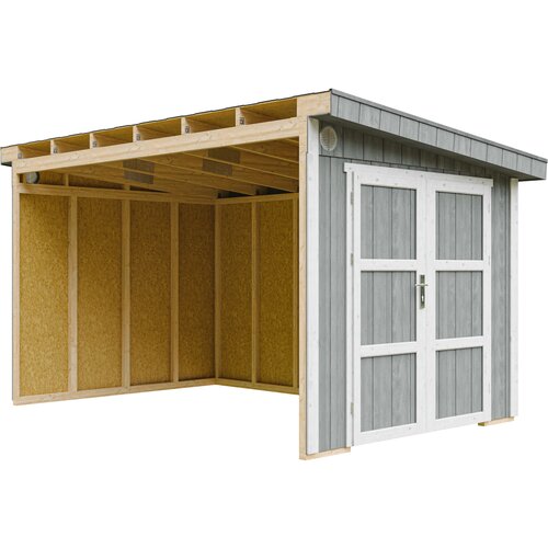 Timbela Vrtna hišica vrhunske kakovosti 8,68 m² - V231x248x412 cm - Brez tal in stranske stene - M939B-CAVERN STEEL, (5000117228) Cene