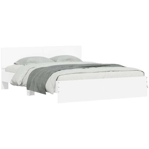 VidaXL Okvir za krevet s uzglavljem bijeli 140 x 190 cm Slike