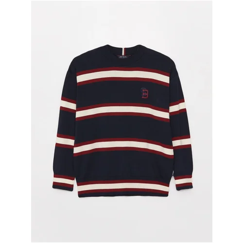 LC Waikiki Crew Neck Long Sleeve Striped Men's Knitwear Sweater