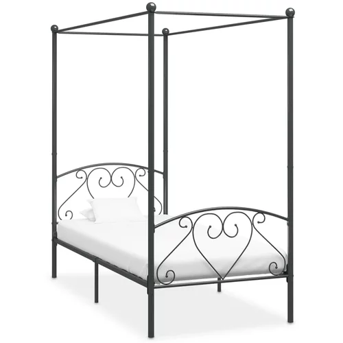  za krevet s nadstrešnicom sivi metalni 120 x 200 cm