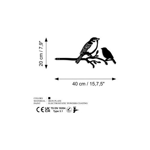 Atelier Del Sofa Dekorativna figura Bird On The Branch 02, 40x20 cm, 1.5 mm Slike