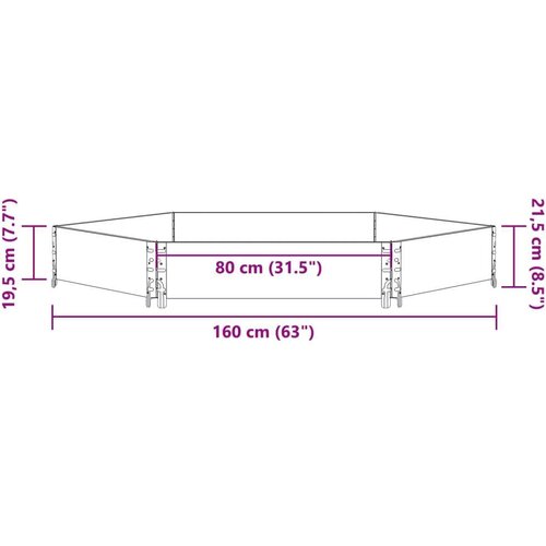 VidaXL Povi&amp;scaron;ena gredica &amp;scaron;esterokutna crna 160x160 cm masivna borovina Slike