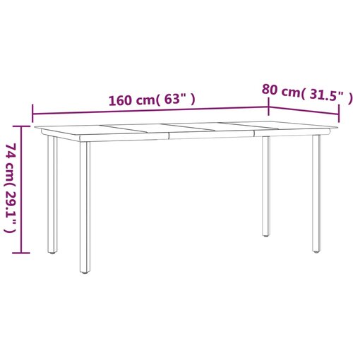  7-dijelni vrtni blagovaonski set sivi od poliratana Siva 160 x 80 x 74 cm Slike