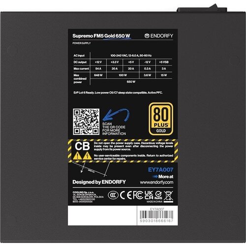 ENDORFY Power supply Supremo FM5 Gold 650W (EY7A007) Cijene