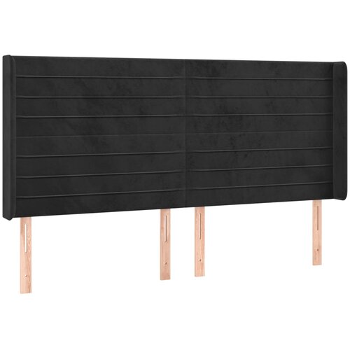  Uzglavlje s u&amp;scaron;ima crno 183x16x118/128 cm bar&amp;scaron;unasto Slike