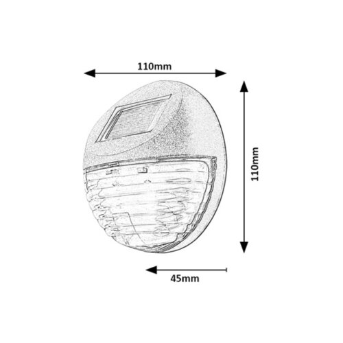 Rabalux 77203 - LED solarna zidna svetiljka LERMOS LED/0,06W/1,2V 300 mAh IP44 Slike