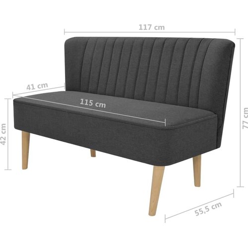 SOFA 117x55,5x77 cm Tkanina Tamno Siva Slike