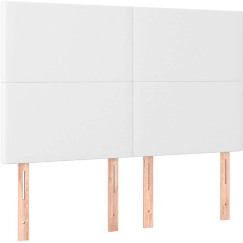  Krevet box spring s madracem LED bijeli 140x200 cm umjetna koža Slike