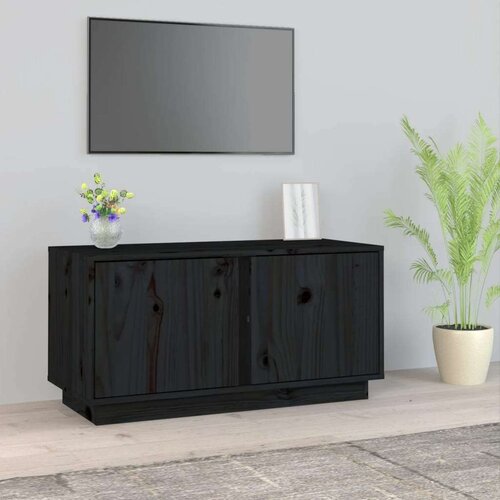 TV omarica črna 80x35x40,5 cm trdna borovina, (20730675) Slike