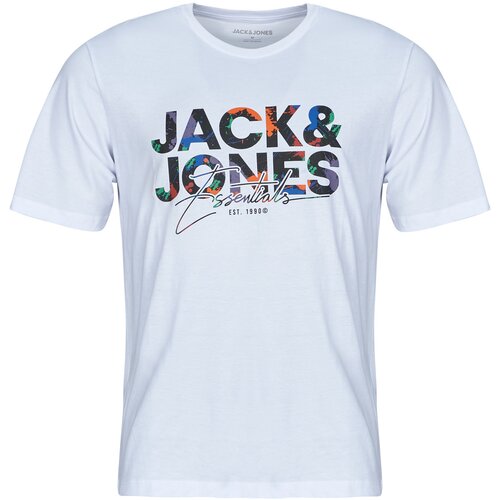 Jack &amp;amp; Jones Majice s kratkimi rokavi JJGEPLAS Bela Slike