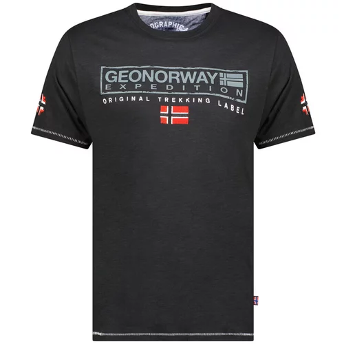Geo Norway Majice s kratkimi rokavi SY1311HGN-Black Črna