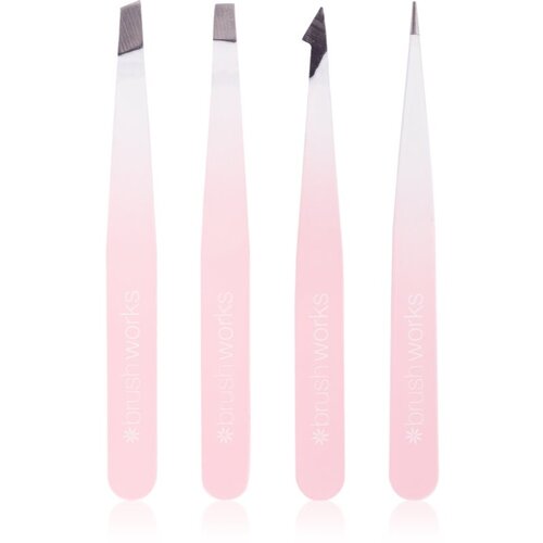 Brushworks The Complete set pincet za obrvi White & Pink Cene