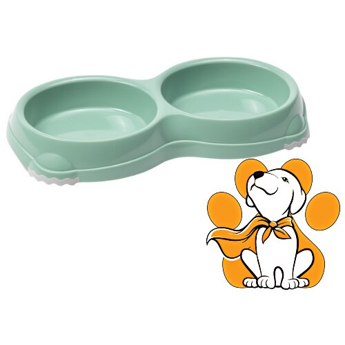 Moderna double Smarty Bowl X-Small Green 2x200ml, Činija Za Pse i Mačke Cene