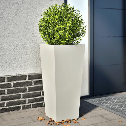 Furnova Vrtno korito 2 kosa bela 35x35x75 cm jeklo, (21921251) Slike