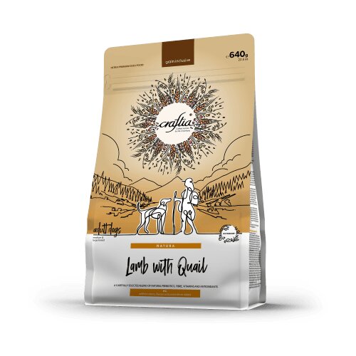 Craftia natura lamb with quail adult dog medium &amp;amp; large breed - 640 g Slike