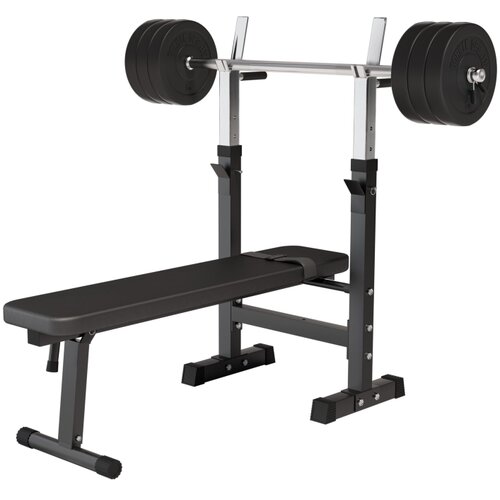 GORILA SPORTS Podesiva benč klupa sa stalkom i setom tegova (38 kg) Cene