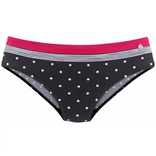 Lascana Bikini donji dio ružičasto crvena / crna / bijela
