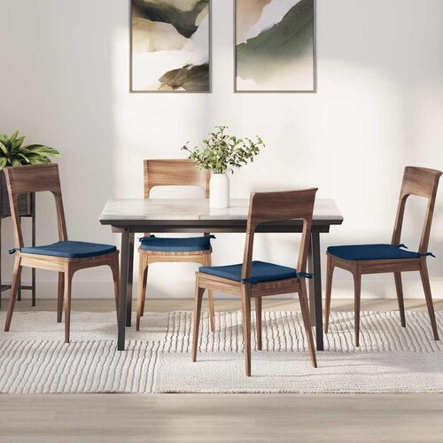 vidaXL Sedežne blazine 4 pcs Modra 40 x 40 x 3 cm blago Cene