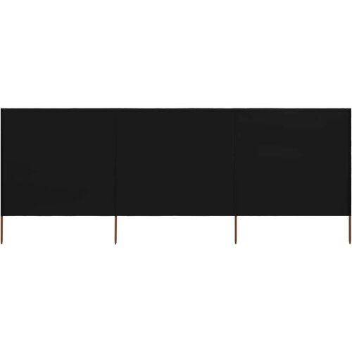  Vjetrobran s 3 panela od tkanine 400 x 160 cm crni Cijene